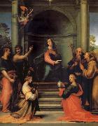 Fra Bartolomeo The Anunciacion, Holy Margarita, Maria Mary magdalene, Pablo, Juan the Baptist, Jeronimo and Francisco Spain oil painting artist